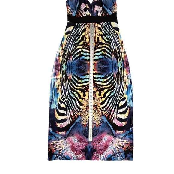 RONNI NICOLE Sleeveless Maxi Dress sz 10 Multicolor Anumal Print V-Neck  Stretch - Picture 7 of 10
